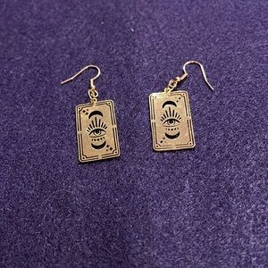 24k Gold Plated Tarot Card Moon Phase Earrings